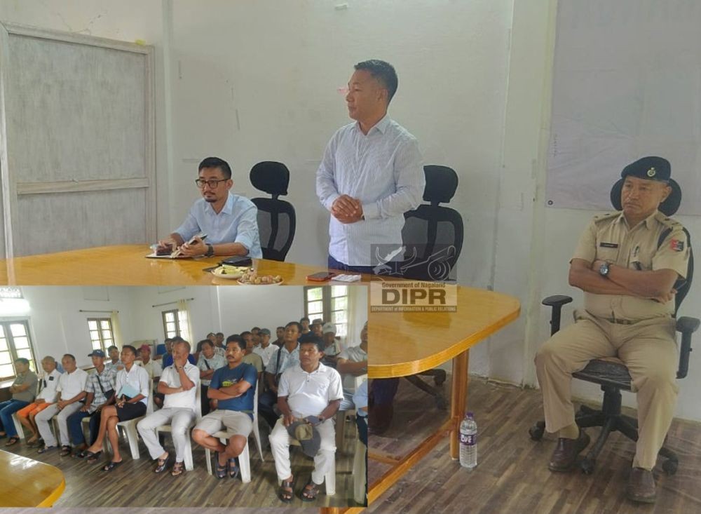 Minister P Paiwang Konyak visited Tizit to assess the flood affected situation on July 23. (DIPR Photo)